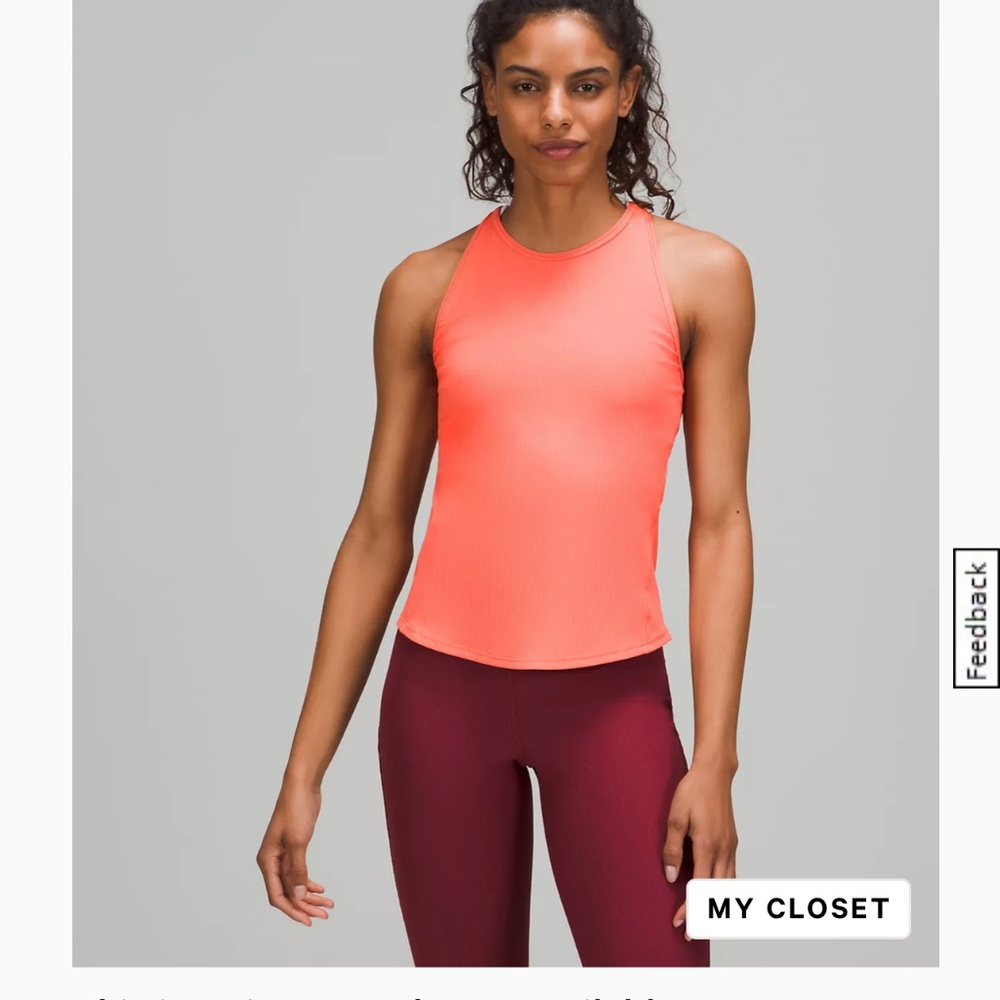 Lululemon Base Pace Ribbed Tank Top in Raspberry Cream Size 8